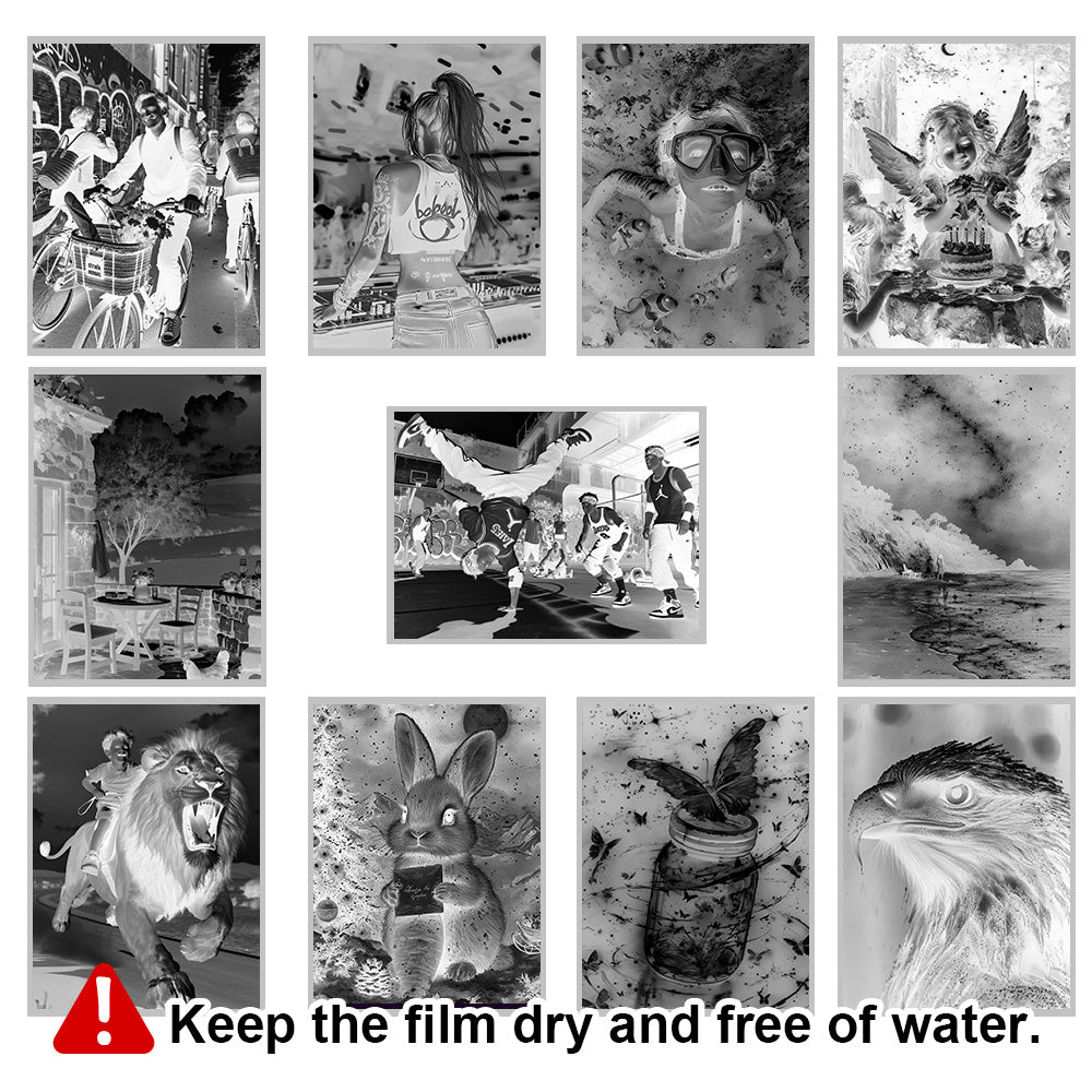 Cyanotype Set A4 Blank Cyanotype Film Kit 5-Sheet Trial Pack Custom Printable Patterns For Advanced DIY/Photography Enthusiasts