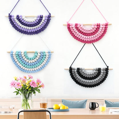 Macrame Kit Semicircle Tapestry Weaving Kit |  Design | Gradient/Contrast Option | Bedroom/Living Room Decor | Beginner-Friendly