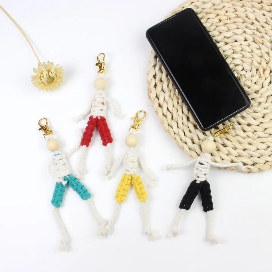 Macrame Kit for Beginners | DIY Boy Figure Macrame Keychain Craft Kit