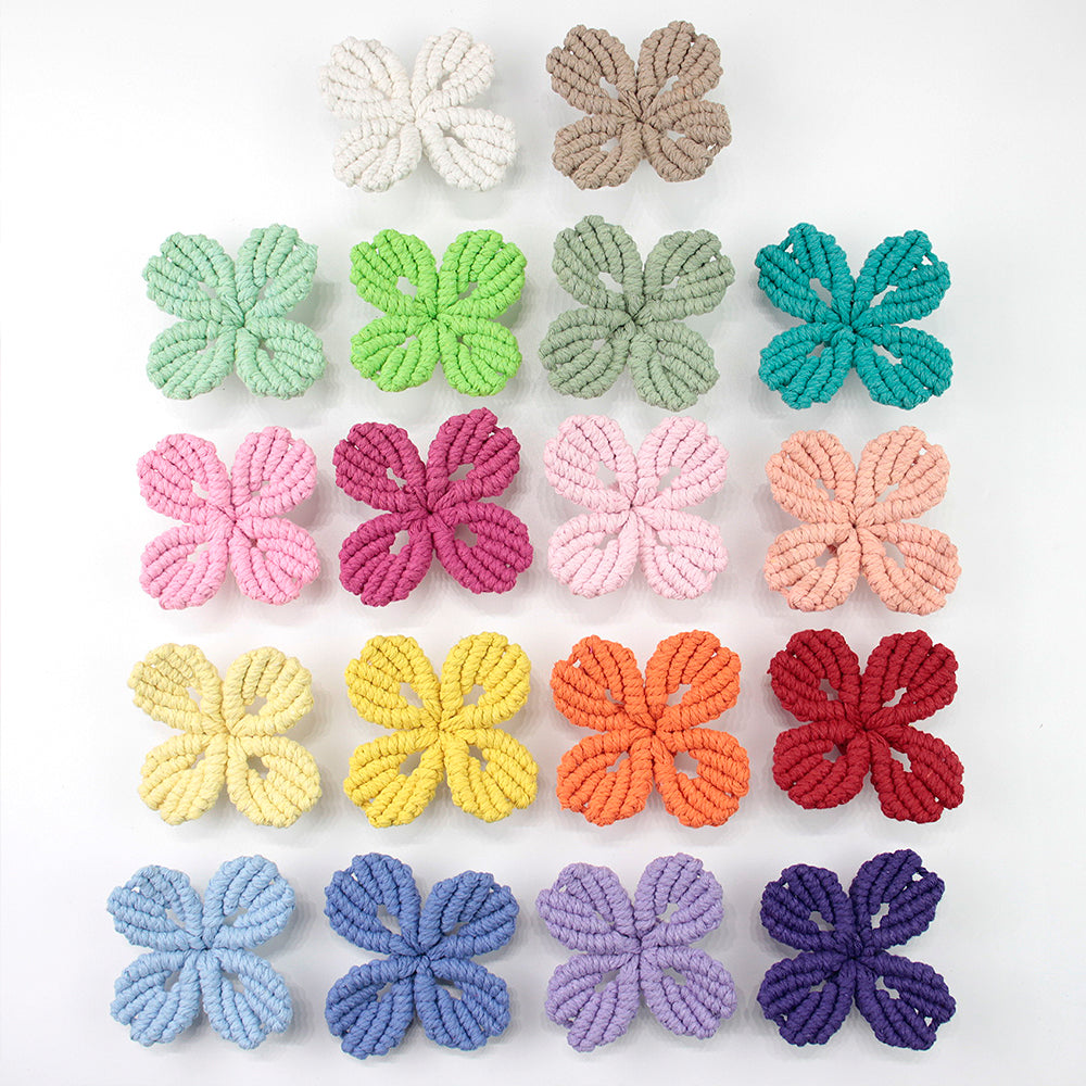Four-Leaf Clover Macrame DIY Kit - Handmade Weaving Supplies with English Tutorial | Lucky Craft Set