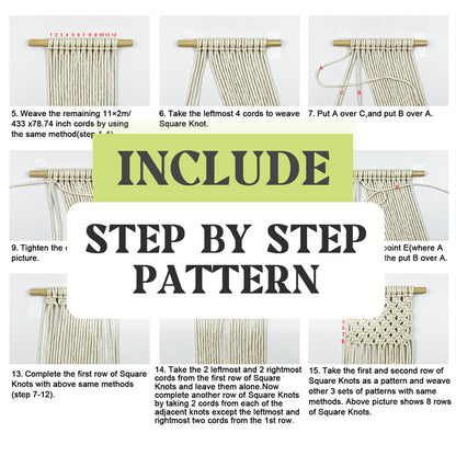 Bohemian Style Tapestry Weaving Kit Macrame Kit ，Bedroom/Living Room/Hallway Decor| Easy to Make | DIY Gift | Beginner DIY Set