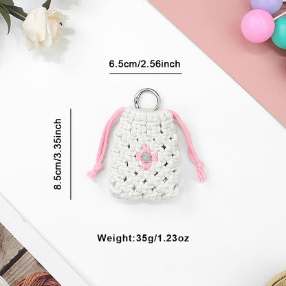 Daisy Earphone Bag Weaving Kit Macrame Kit | Drawstring Design | Adjustable Size | DIY Gift
