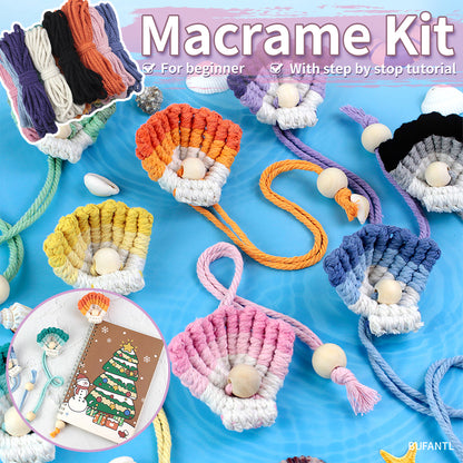 Macrame Kit Shell Bookmark Weaving Kit | 3D Gradient | Bag Charm/Curtain Tie | Beginner Weaving | Home Decor