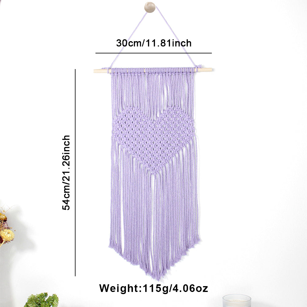 Macrame Kit Big Love Tapestry Weaving Kit | Flowing Fringes | Multi-Color Option | Valentine's Day DIY Gift | Beginner-Friendly/Living Room Decor
