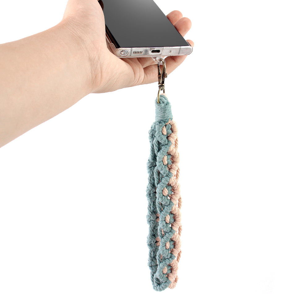 Two-tone spliced diagonal half-knot keychain weaving craft material pack Macrame Kit. High-quality polyester fiber rope + detailed weaving tutorial. Multi-purpose (key organization / mobile phone pendant / bag accessory, etc.).