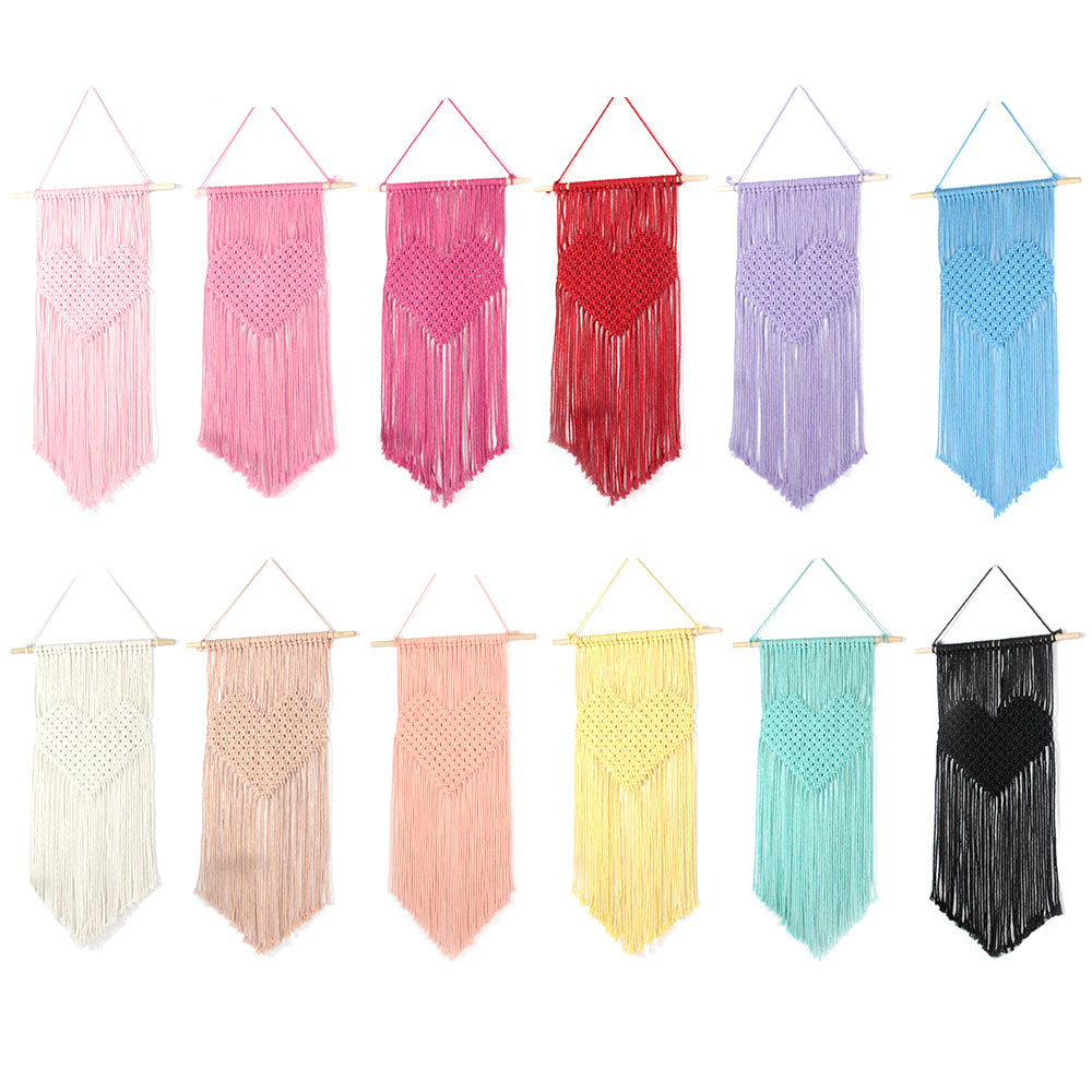 Macrame Kit Big Love Tapestry Weaving Kit | Flowing Fringes | Multi-Color Option | Valentine's Day DIY Gift | Beginner-Friendly/Living Room Decor