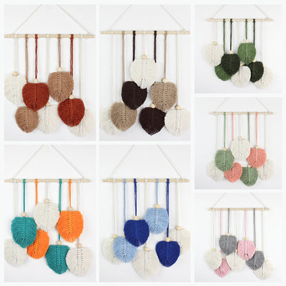 Macrame Kit Leaf Tapestry Weaving Kit | Bohemian Style | Adjustable Length | Bedroom/Living Room/Hallway Decor | Beginner-Friendly
