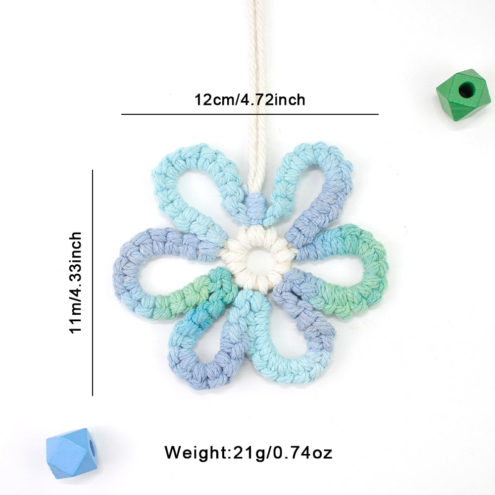 Six-Petal Flower Macrame DIY Kit - Polyester-Cotton Weaving Supplies with English Tutorial | Handmade Craft Set