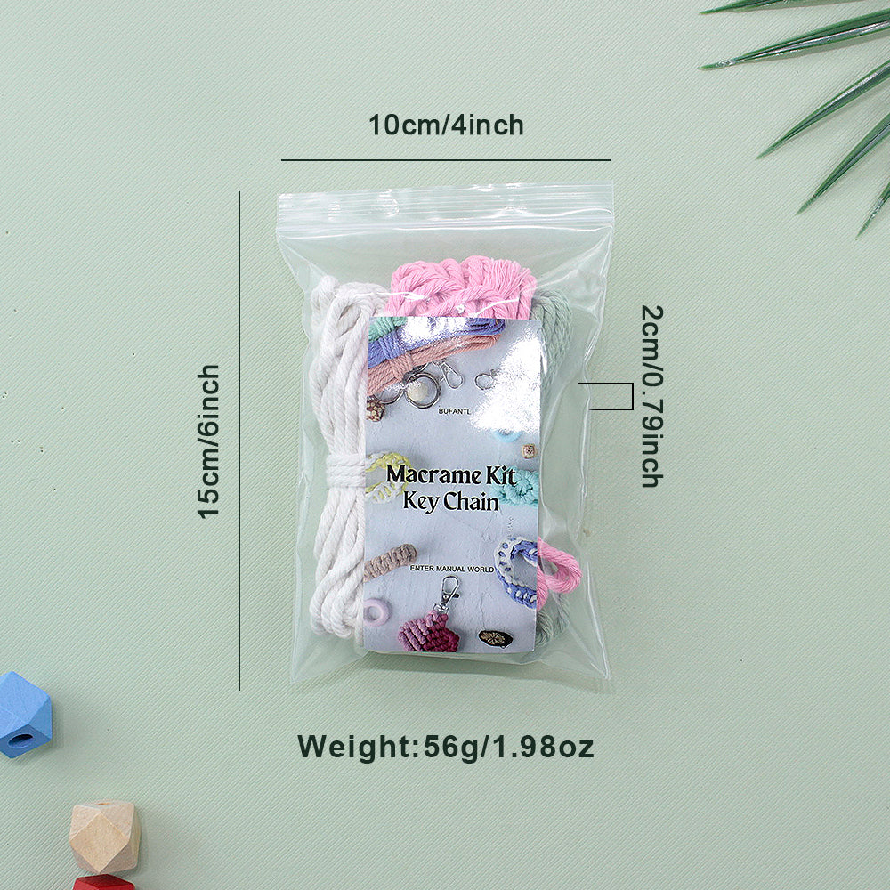4-Strand Braid Lanyard/Keychain Weaving Kit Macrame Kit | Multi-Colors | Simple Elegant | Anti-Lost Strap/Bag Charm | Beginner DIY Set