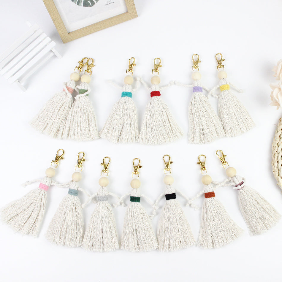 Girl Weaving Keychain Craft Kit Macrame Kit | Fringe Skirt | DIY Valentine's Gift, Beginner-DIY