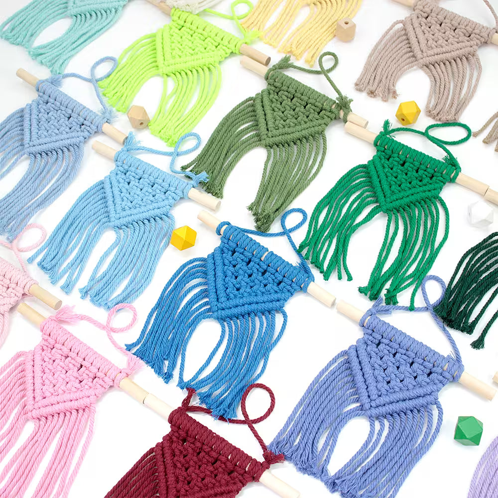 Macrame Kit for Beginners, Boho Mini Wall Hanging 3Pcs DIY Kit for Home Decor & Gifts