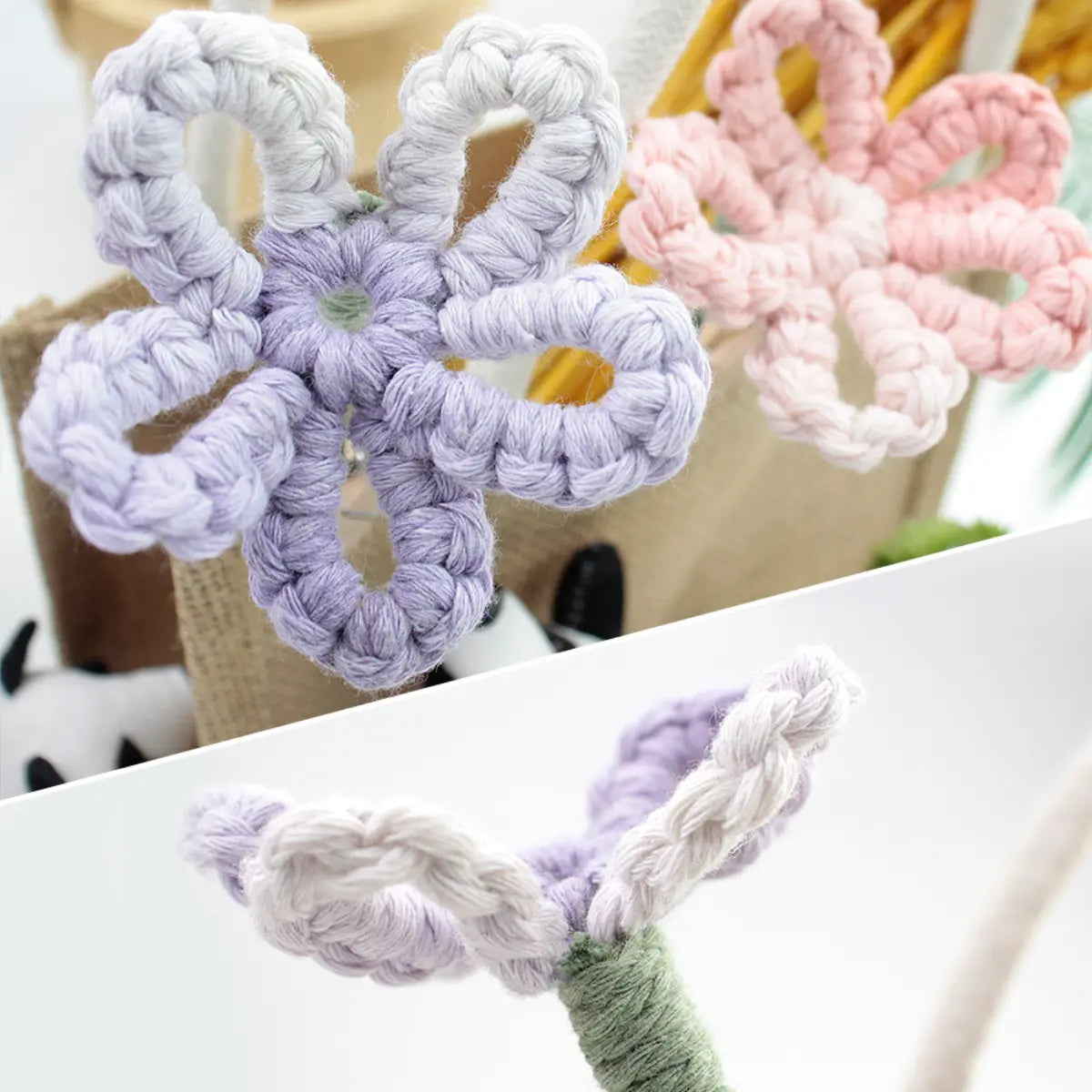 Macrame Kit for Beginners | Hand Woven Flower DIY Set with Weaving Tutorial