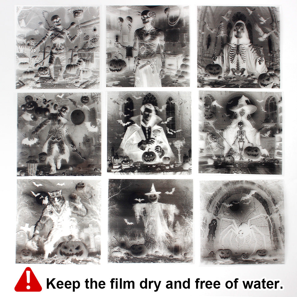 Halloween Cyanotype DIY Big Kit - 45 Sheets Sun Art Paper + 9 Halloween Films, Retro Printing/Mini Cyanotype Cards, For Beginners cyanotype set