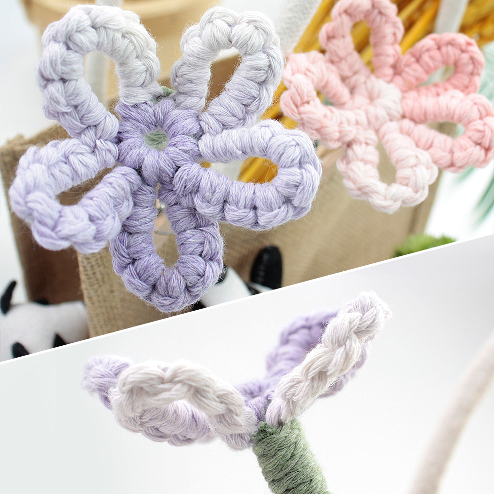 Handmade Flower Macrame DIY Kit - All-in-One Weaving Supplies with English Tutorial | Craft Set
