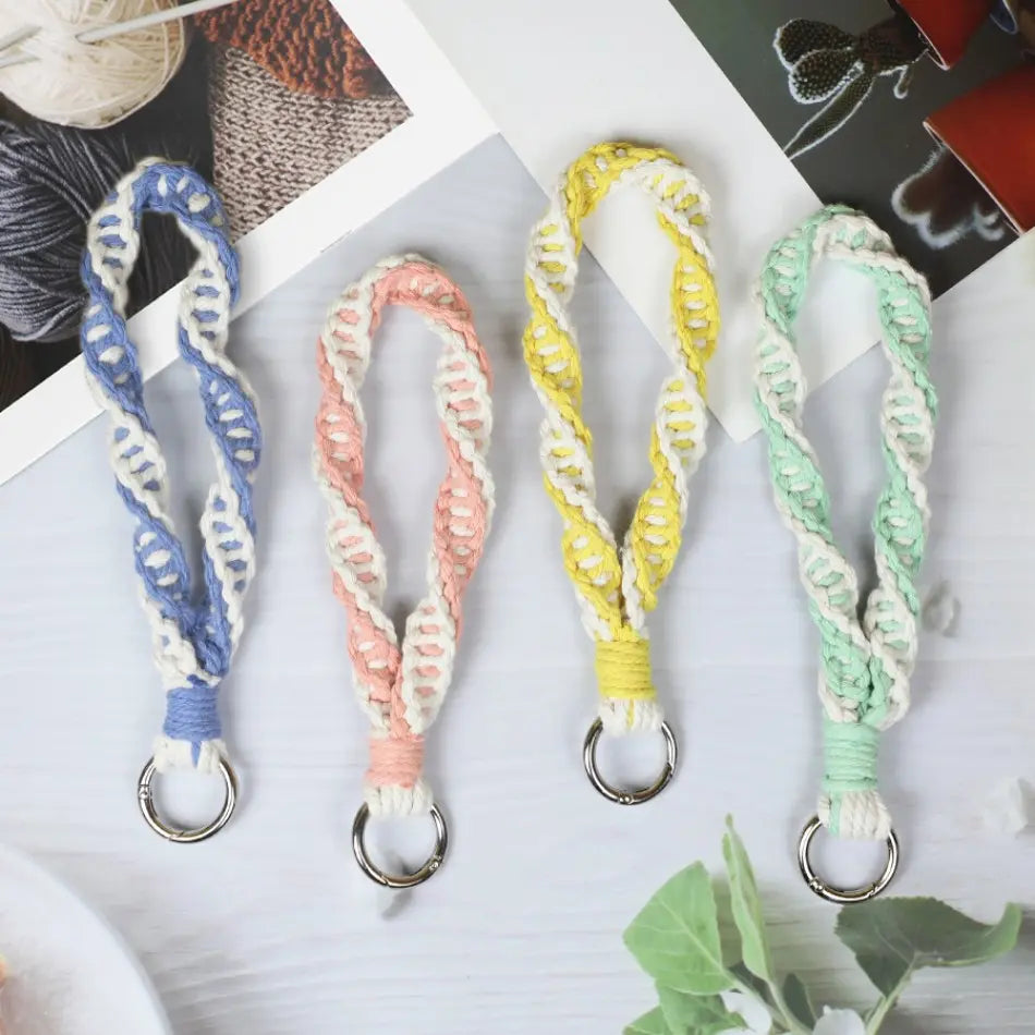 Macrame Kit for Beginners | DIY Twisted Knot Macrame Wrist Keychain Craft Kit
