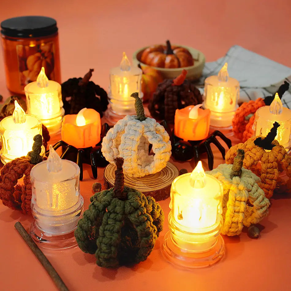 Macrame Kit for Beginners, Boho Halloween Pumpkin DIY Kit, Handmade Decor Gift