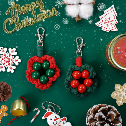 Macrame Kit Christmas Series 8-Piece Weaving Kit | Christmas Ornament/Star Pendant | Phone Wristband/Mini Pouch | Beginner Weaving | Handmade Gift