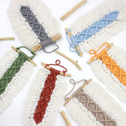 Macrame Kit 3pcs Leaf Set Weaving Kit | English Tutorials | Tapestry/Keychain | Bohemian Style | Beginner Weaving