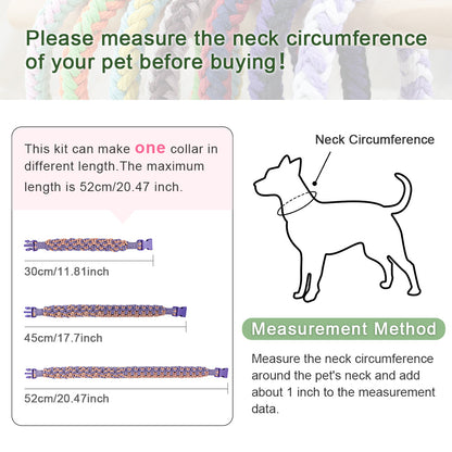 Square Pet Collar Weaving Kit Macrame Kit | Wide Style (Elegant & Cute) | Holiday DIY Handmade Gift | Beginner-Suitable