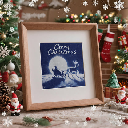 Christmas Cyanotype DIY Kit - 5 Sheets Sun Art Paper + 1 Christmas Film, Retro Printing/Mini Cyanotype Cards, For Beginners cyanotype set Retro Photography
