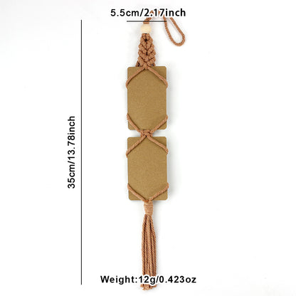Macrame Kit for Beginners, Bohemian Woven Photo Frame Hanger, Polyester Fiber Handmade Polaroid Display Holder, DIY Craft Kit for Aesthetic Wall Decor, Car Pendant & Gift