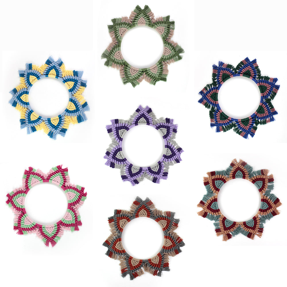 Macrame Kit Mandala Ring Macrame Kit | 3-Color Combination | Bedroom/Living Room Decor | Beginner-Friendly | DIY Gift