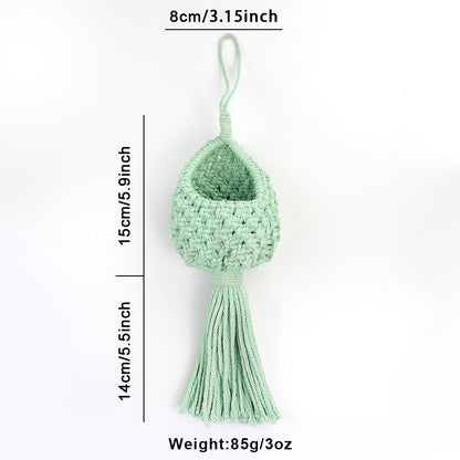 Mini Eggshell-Shaped Macrame Kit for Beginners - DIY Woven Hanging Basket, Home Decor Plant Hammock, Storage Basket,Mini Hanging Storage Basket, Home Plant Corner Decor