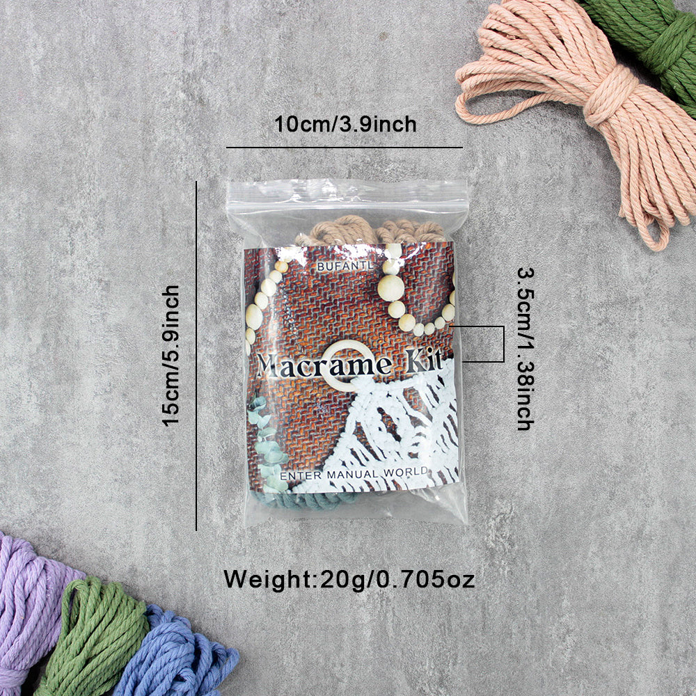 Macrame Kit for Beginners, Bohemian Woven Photo Frame Hanger, Polyester Fiber Handmade Polaroid Display Holder, DIY Craft Kit for Aesthetic Wall Decor, Car Pendant & Gift