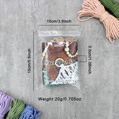 Macrame Kit for Beginners, Bohemian Woven Photo Frame Hanger, Polyester Fiber Handmade Polaroid Display Holder, DIY Craft Kit for Aesthetic Wall Decor, Car Pendant & Gift