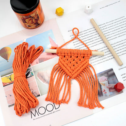 Macrame Kit Dopamine Mini Tapestry Weaving Kit | Triangle Body+Bottom Fringes | Multi-Color Option | Bedroom/Living Room Decor | Beginner-Friendly