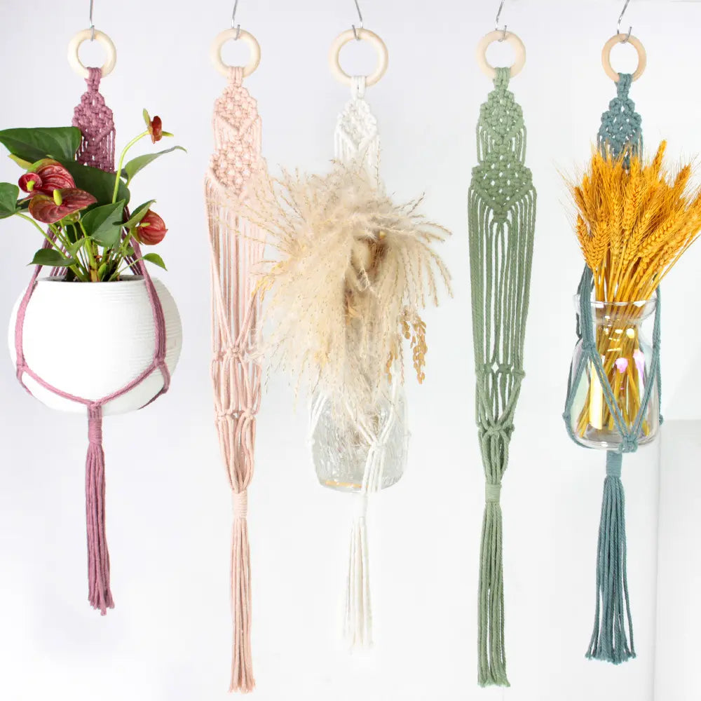 Macrame Kit for Beginners, Boho Plant Hanger DIY Kit, Home Garden Decor Gift