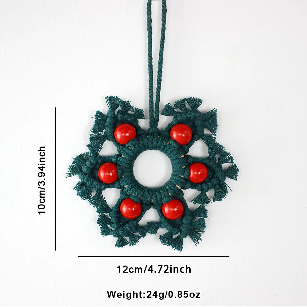 Macrame Kit for Beginners | DIY Christmas Wooden Bead Snowflake Ornament Macrame Craft Kit