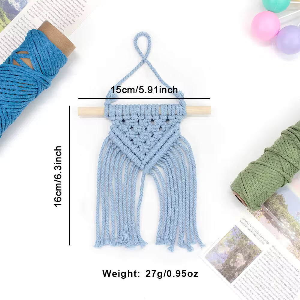 Macrame Kit for Beginners, Boho Mini Wall Hanging 3Pcs DIY Kit for Home Decor & Gifts