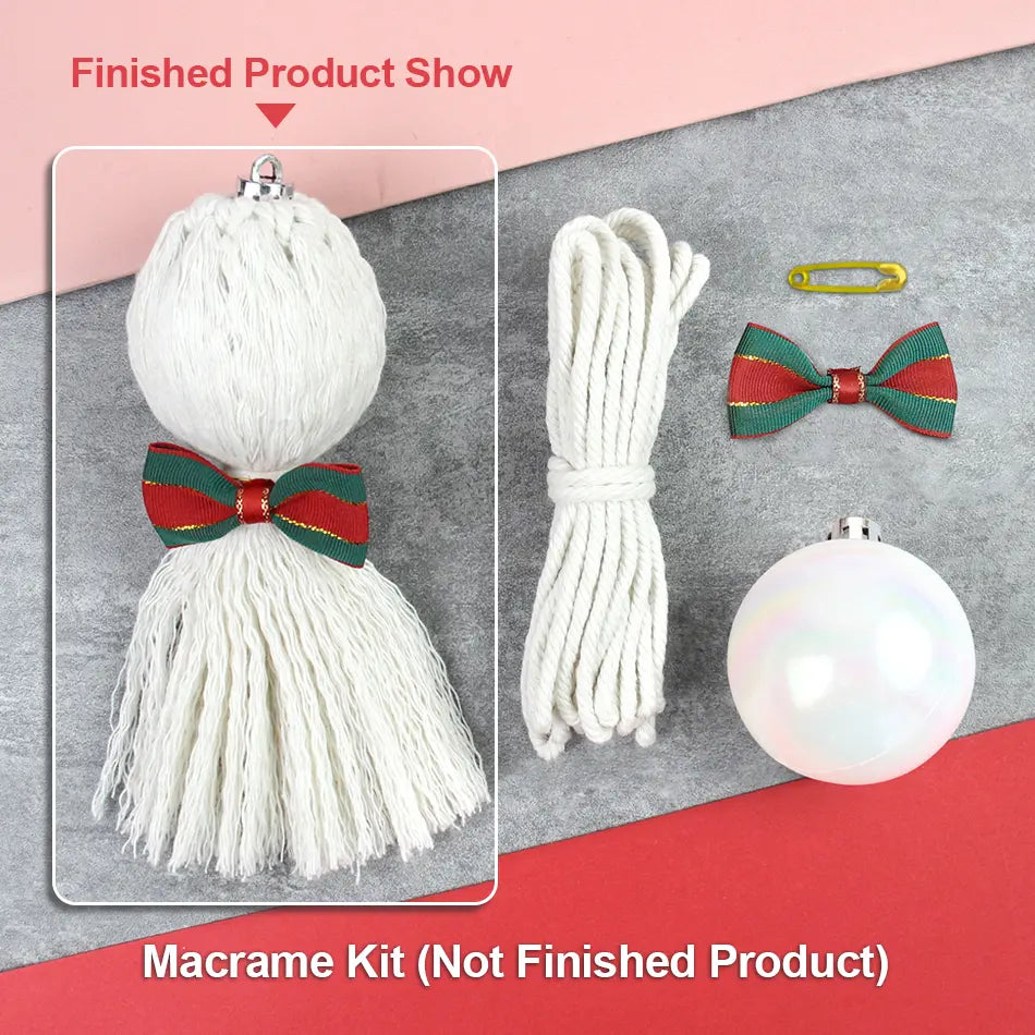 Macrame Kit for Beginners | DIY Christmas Decorative Ball Macrame Craft Kit