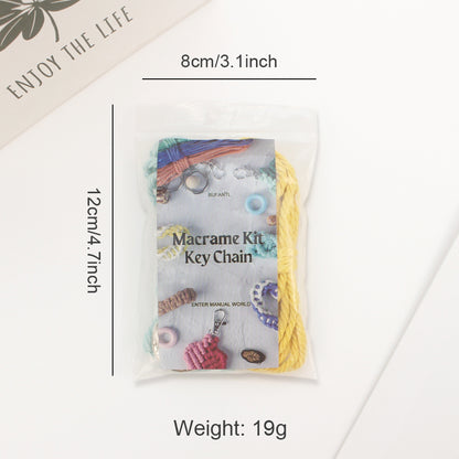 Bow Keychain Weaving Craft Material Pack Macrame Kit - High-quality Polyester Rope (2 meters each in 2 colors) with Tutorial, Key Ring with Spring Clasp, Phone Clip, Bohemian Style, Beginner-friendly