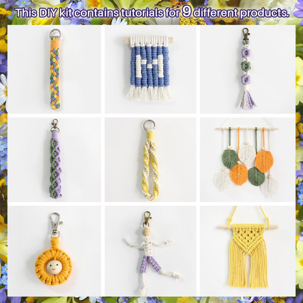 Gift Boxed Macrame DIY Kit - All-in-One Weaving Set with English Tutorial | Handmade Craft Gift Bundle