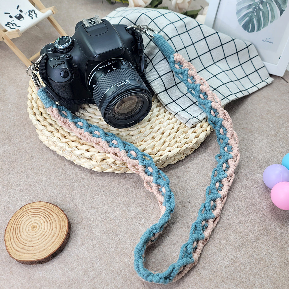 Macrame Kit Diagonal Curl Knot Phone Lanyard/Keychain Kit | Dopamine Contrast Colors | Camera Strap/Bag Strap | Beginner-Friendly