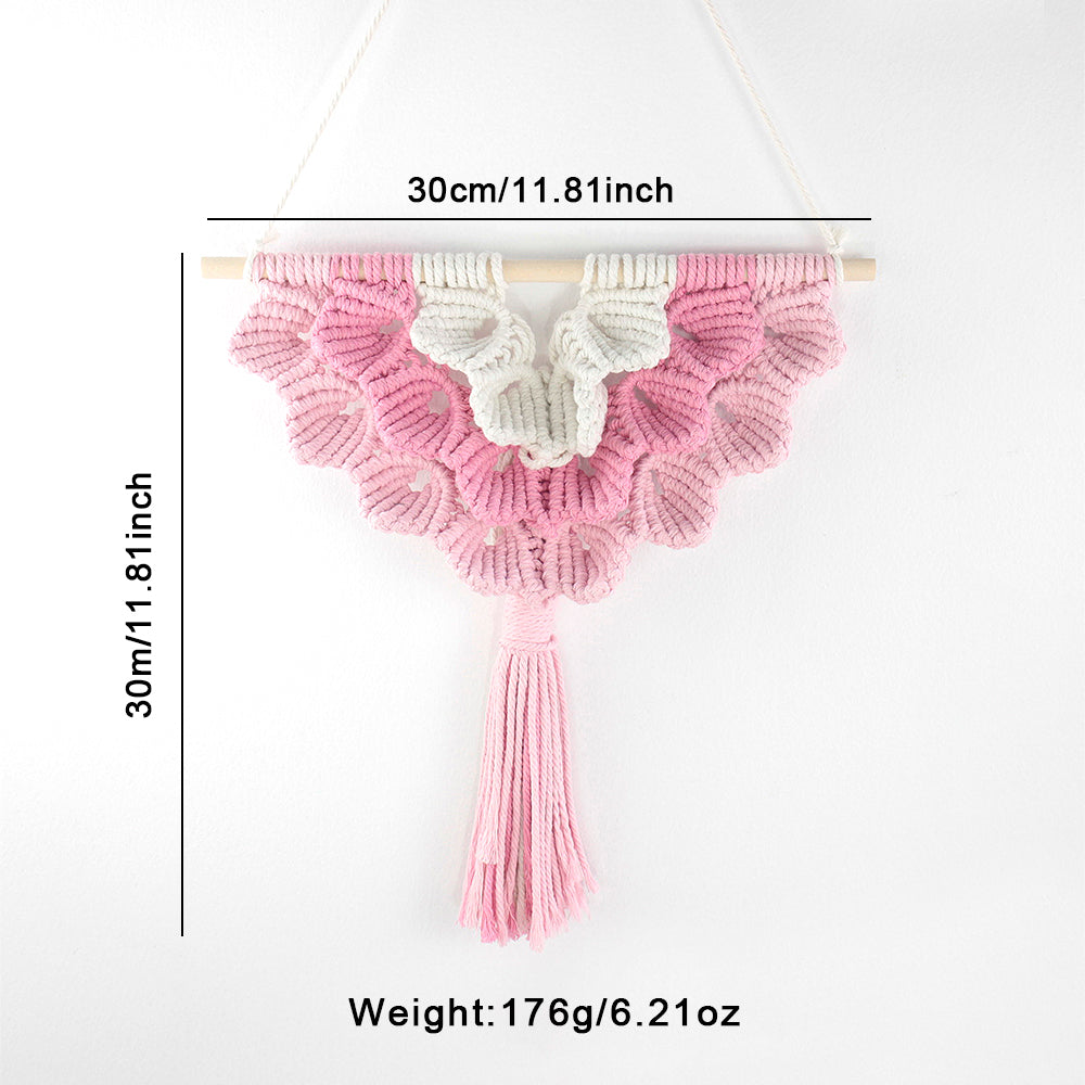 Macrame Kit Shell Tapestry Weaving Kit | 3-Color 3-Layer Gradient | Shell Links | Bedroom/Living Room Decor | Beginner-Friendly