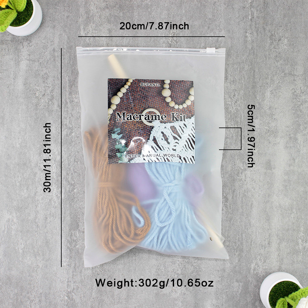 Macrame Kit Shell Tapestry Weaving Kit | 3-Color 3-Layer Gradient | Shell Links | Bedroom/Living Room Decor | Beginner-Friendly