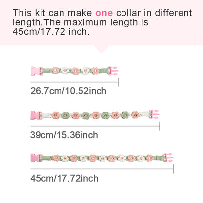 Macrame Kit Daisy Flower Pet Collar Weaving Kit | 3-Color Comfort Match | Adjustable Length | Pet Accessory | Beginner-Friendly