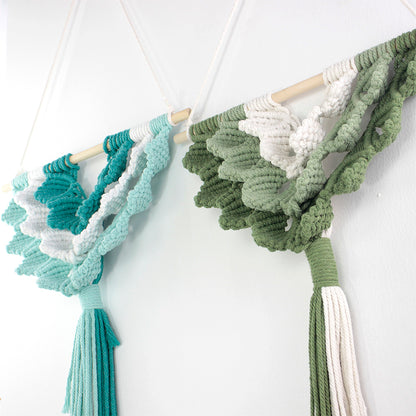 Macrame Kit Shell Tapestry Weaving Kit | 3-Color 3-Layer Gradient | Shell Links | Bedroom/Living Room Decor | Beginner-Friendly