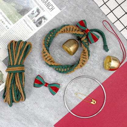 Mini Christmas Wreath Weaving Kit Macrame Kit | Car/Home Use | Holiday DIY Gift | Beginner-Suitable | Multi-Scene Decor