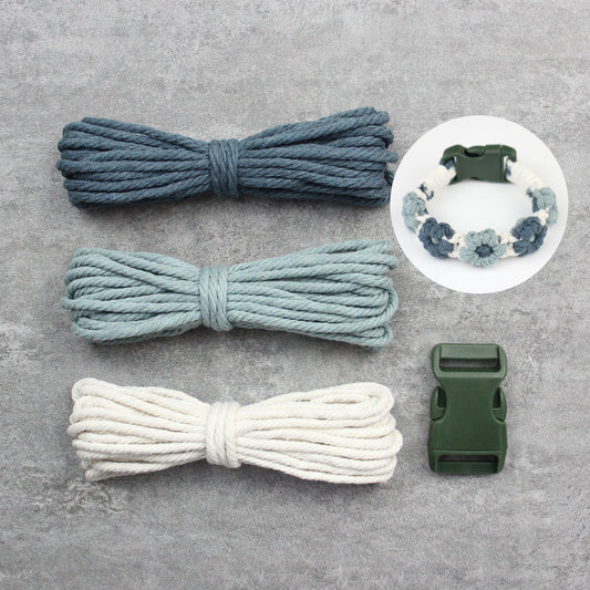 Macrame Kit Daisy Flower Pet Collar Weaving Kit | 3-Color Comfort Match | Adjustable Length | Pet Accessory | Beginner-Friendly
