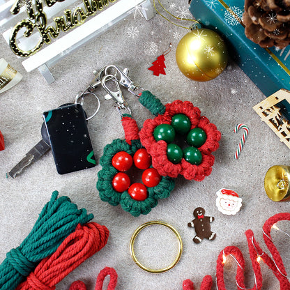 Christmas Five-Bead Flower Pendant Kit Macrame Kit | Home Decor/Christmas Ornament | English Tutorial | Beginner-Friendly | Handmade Gift