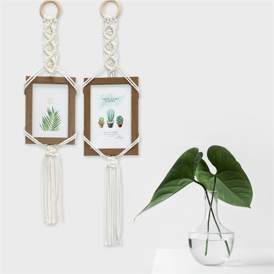 Macrame Kit Photo Frame Weaving Kit | Bohemian Style | Fits 6-Inch Frame | Bedroom/Living Room/Hallway Decor | Beginner-Friendly