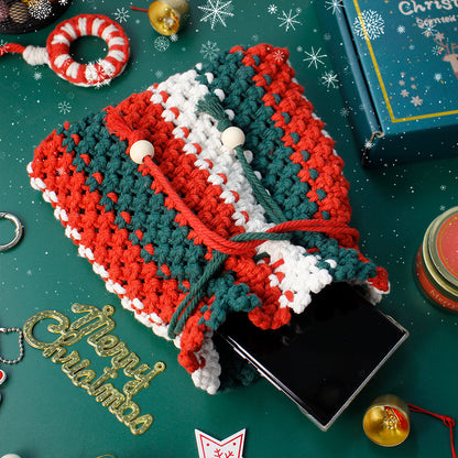 Christmas 4-Strand Braid Keychain Kit Macrame Kit | Phone Charm/Wristband | English Tutorial | Beginner-Friendly | Handmade Gift