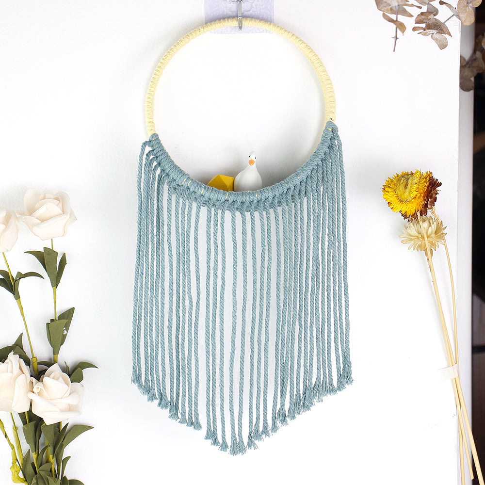 Macrame Kit Round Storage Basket Weaving Kit | Bohemian Style | Wall-Mounted Storage | Shelf | Beginner Weaving
