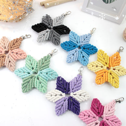 Hexagon Star Pendant Keychain Weaving Kit Macrame Kit | Multi-Colors | Simple & Elegant | Keychain/Decor | Beginner DIY Set