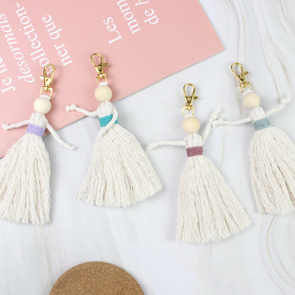 Girl Weaving Keychain Craft Kit Macrame Kit | Fringe Skirt | DIY Valentine's Gift, Beginner-DIY