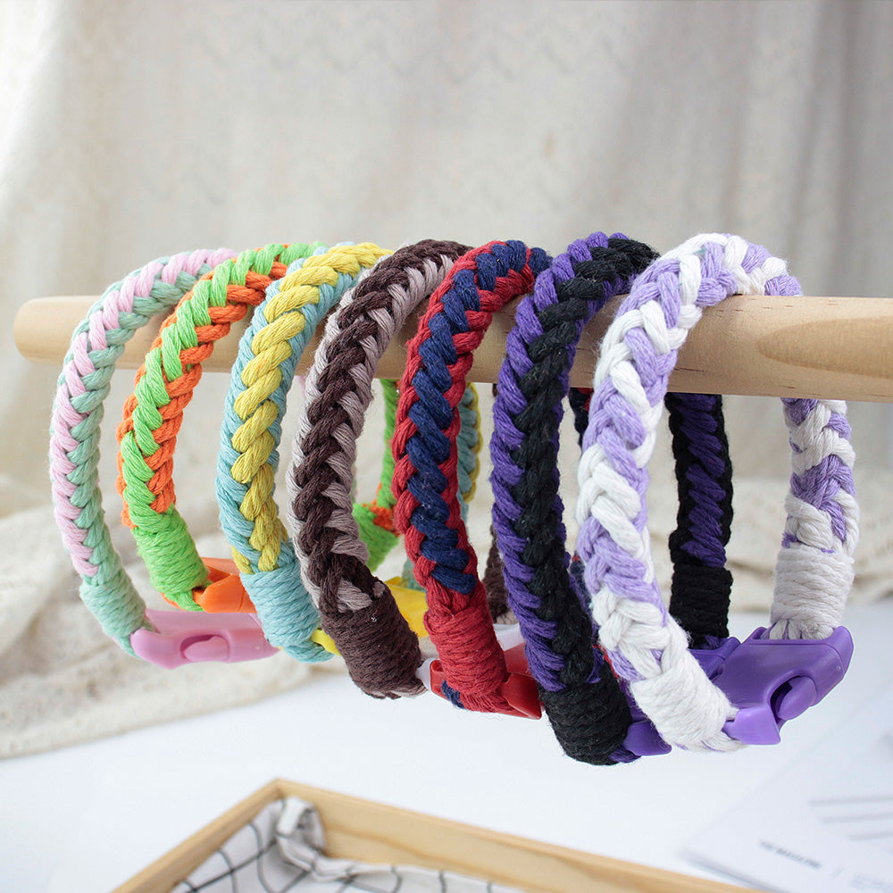 Macrame Kit 8-Strand Pet Collar Weaving Kit | 2-Color Intertwined | Adjustable Length | Pet Accessory | Beginner-Friendly
